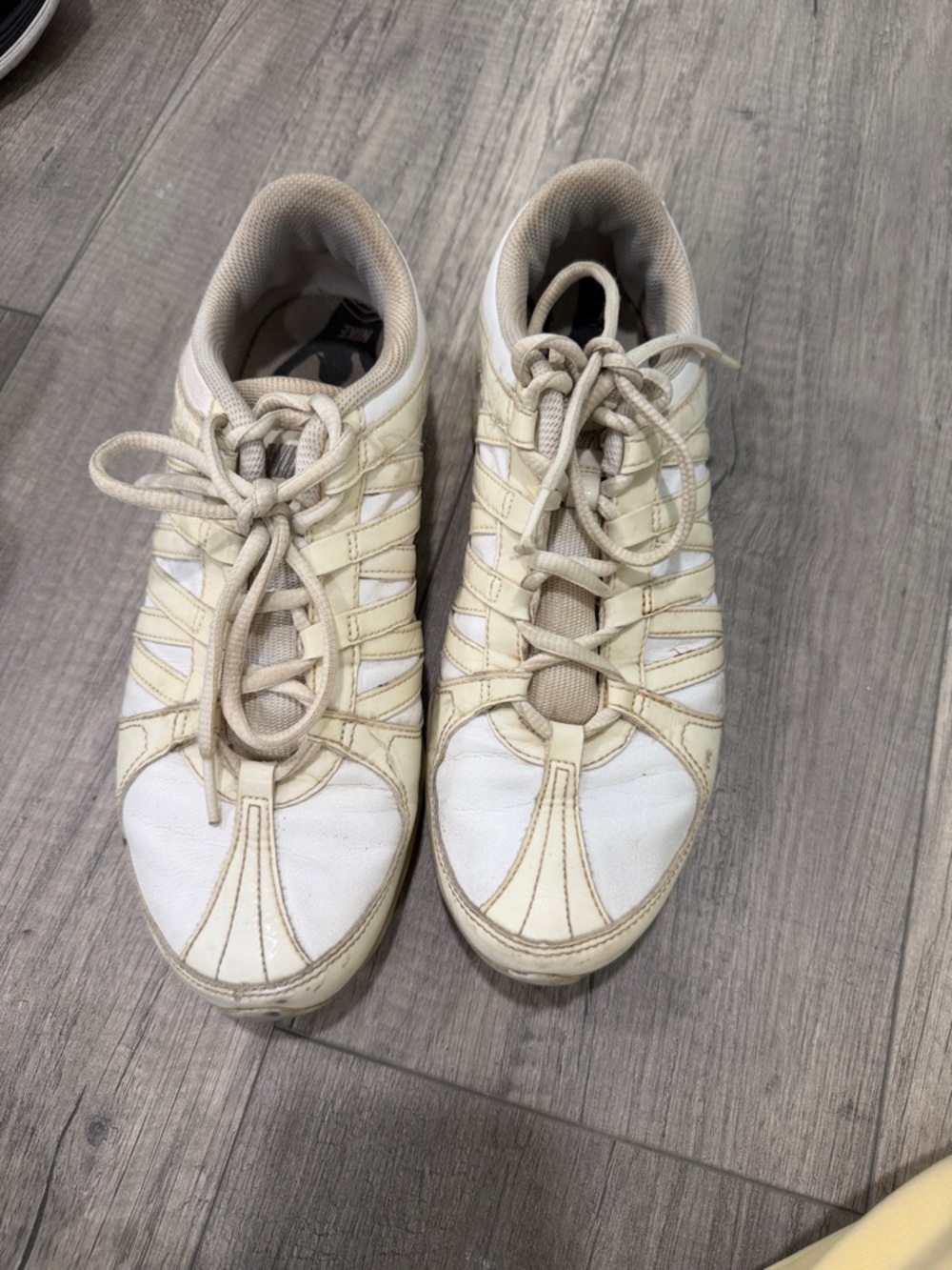 Nike Women’s White and Beige Lace-Up Sneakers